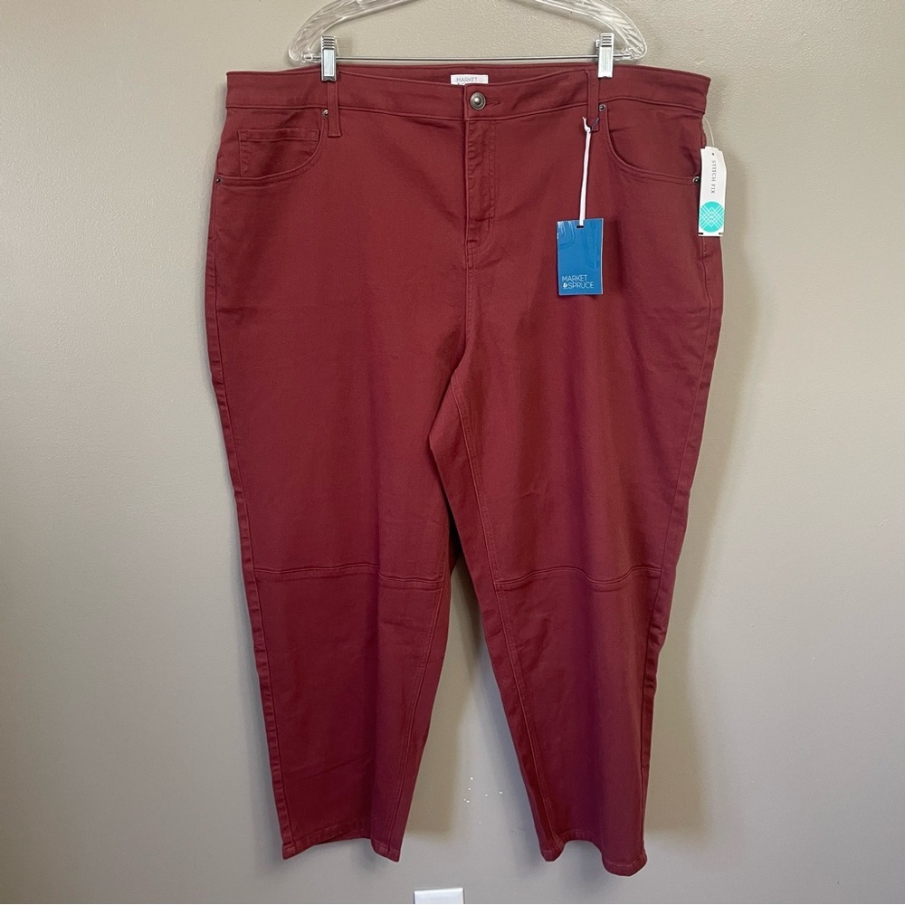 NWT Market & Spruce women’s 24W Ruth easy twill barrel burgundy